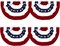 American Pleated Fan Flag Width Approx 90cm - US Patriotic Half Fan Bunting Flag 4 PACK